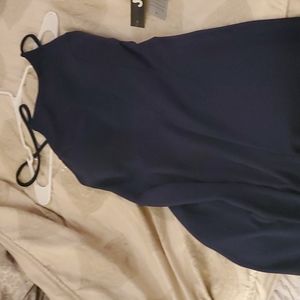 Navy blue lace up back jumpsuit